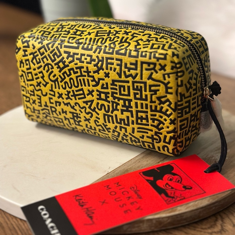 NWT! NEW! Coach Mickey Mouse x Keith Harring Pouch Limited Edition Cosmetic Bag - Picture 4 of 5